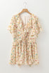 Boho Ruffle Mini Dress with Tassel Tie and Floral Print